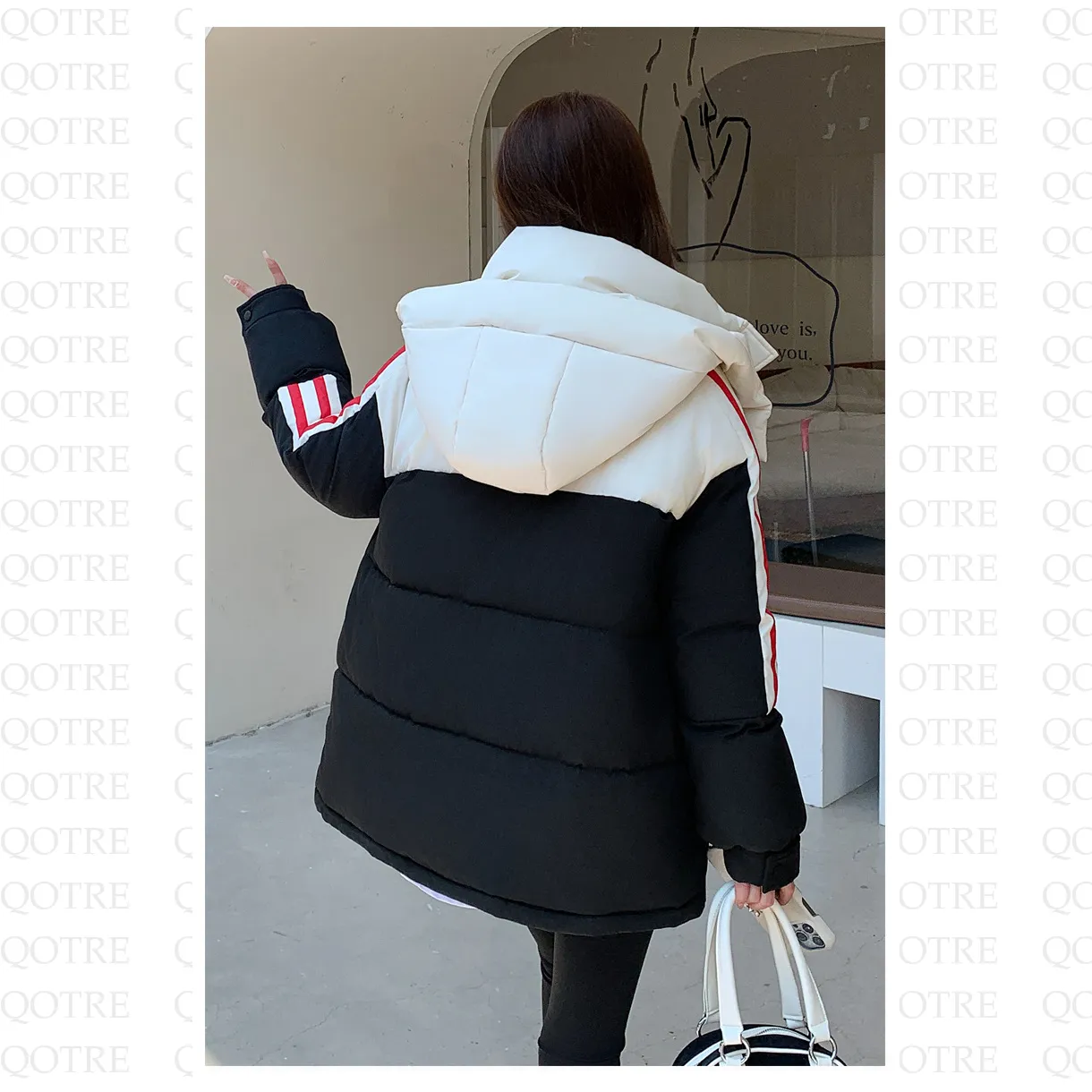 Thickened Color Clash Puffer Jacket