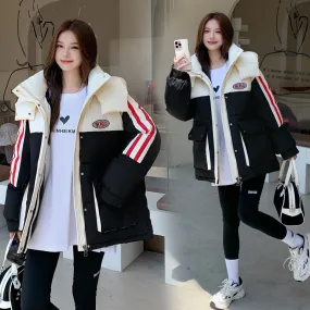 Thickened Color Clash Puffer Jacket