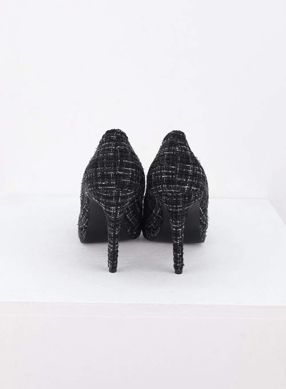 Tweed Stiletto Pump Heels IS315