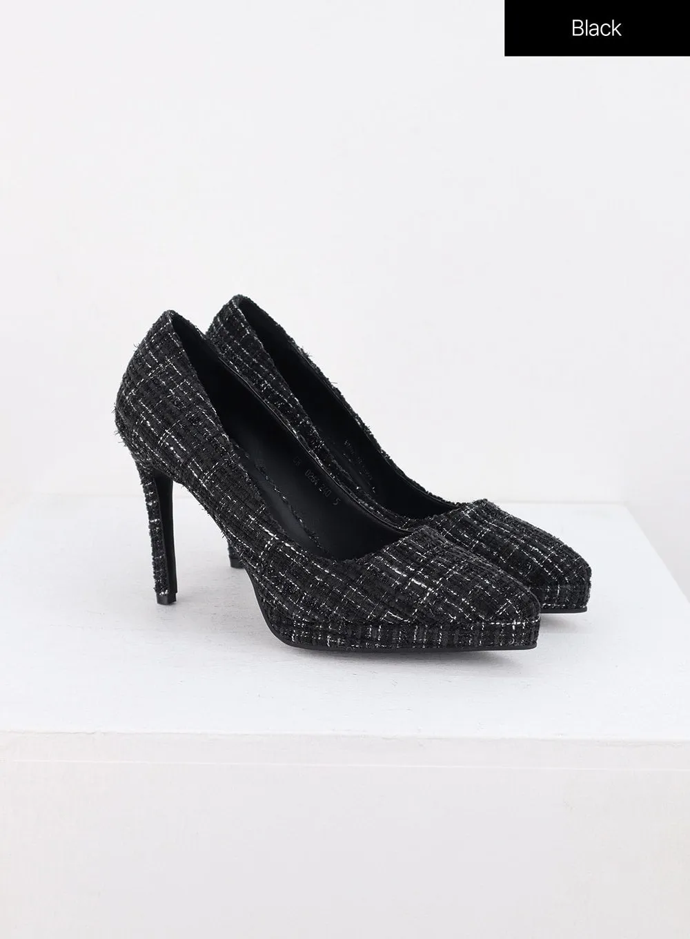 Tweed Stiletto Pump Heels IS315