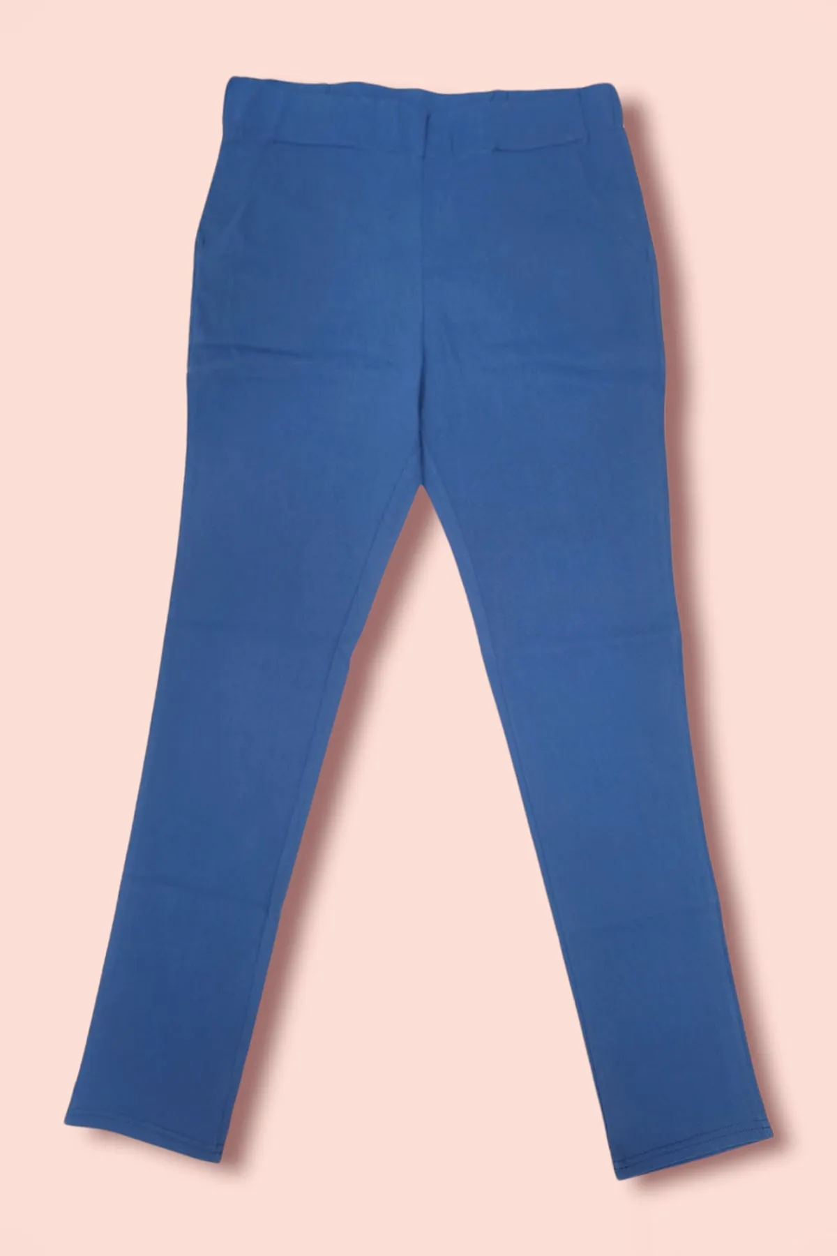 UK Stretch Slim Leg Plain Trousers