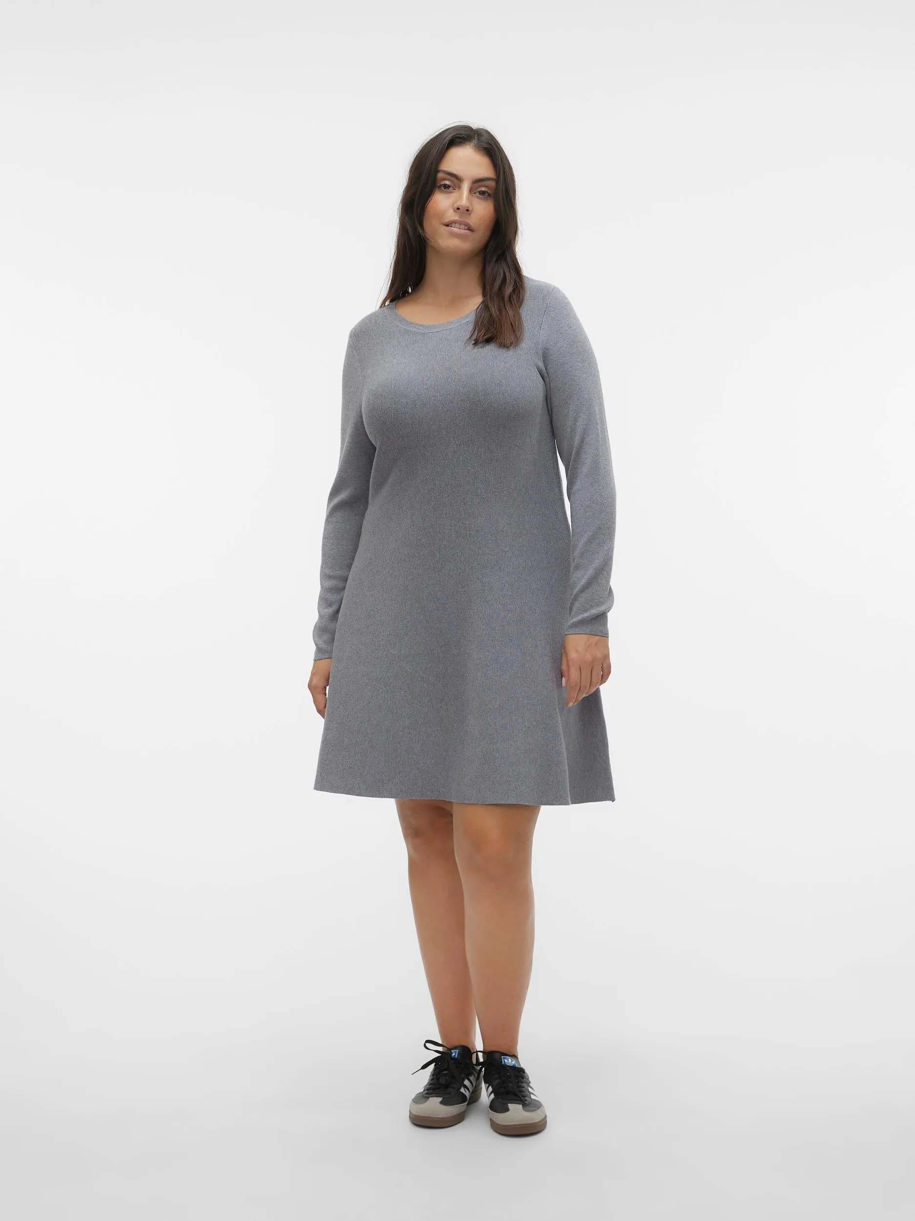 Vero Moda Curve Nancy Dress in Grey