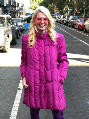 Vintage 80s Pink Puffer Mid Length Jacket