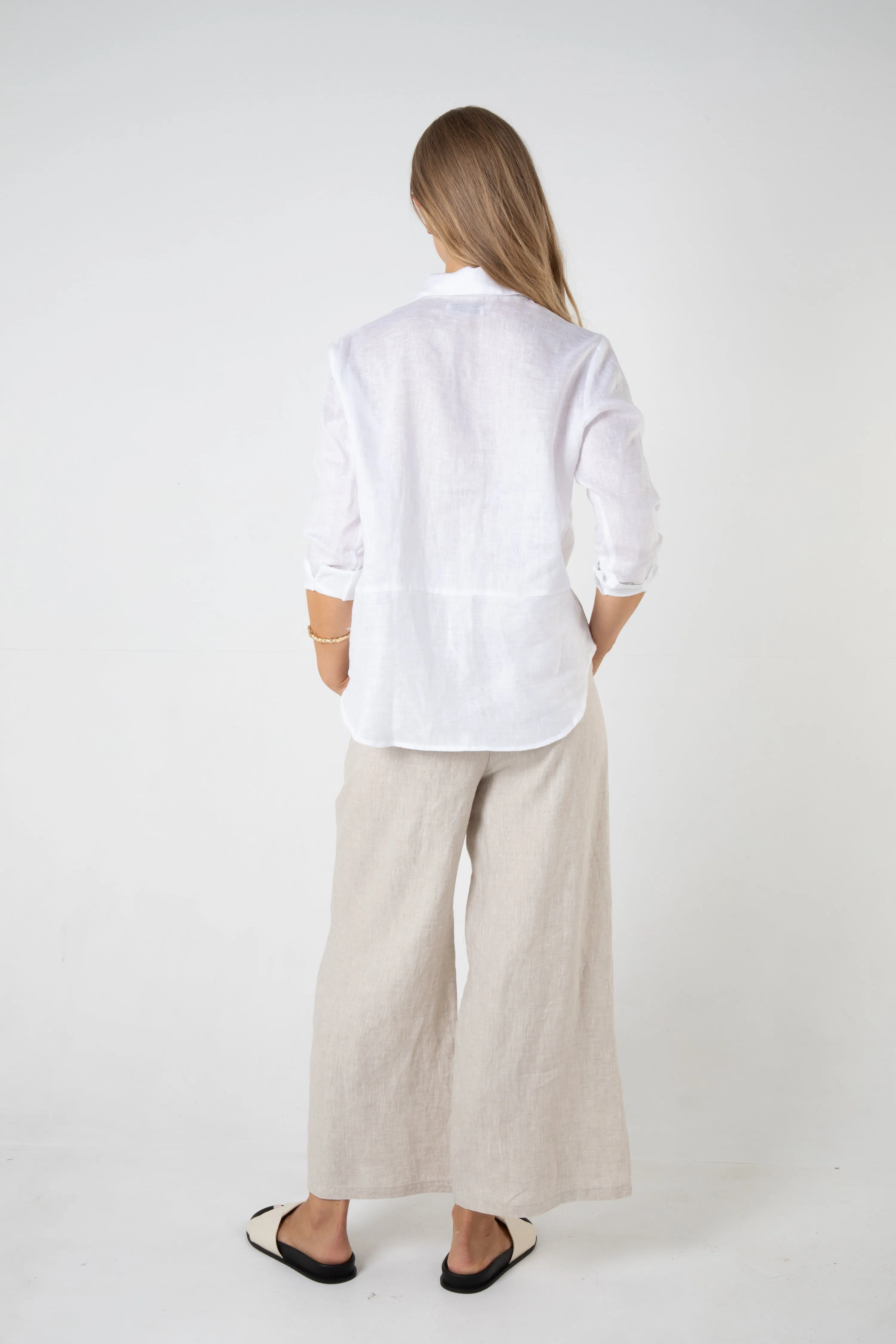 WESLEY LINEN SHIRT - WHITE