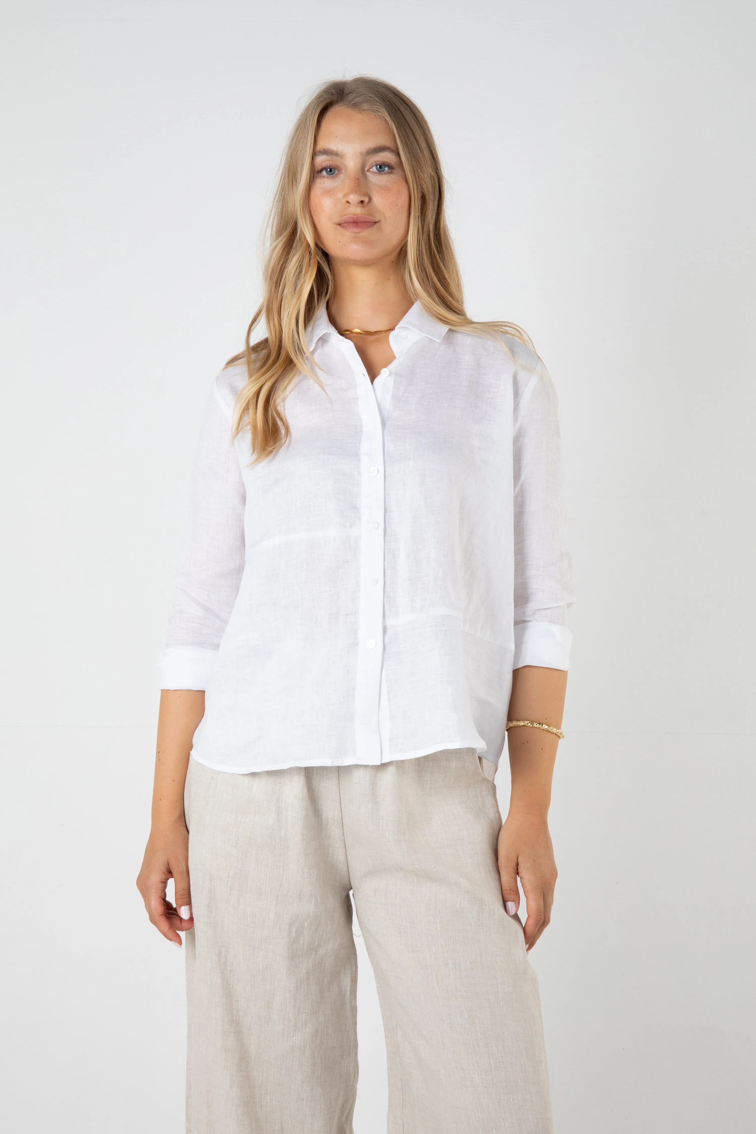 WESLEY LINEN SHIRT - WHITE