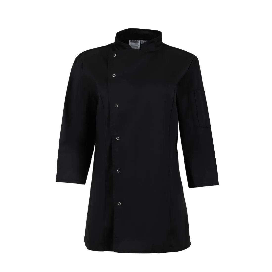 Whites Ladies Fitted Chef Jacket Black Size L - BA110-L