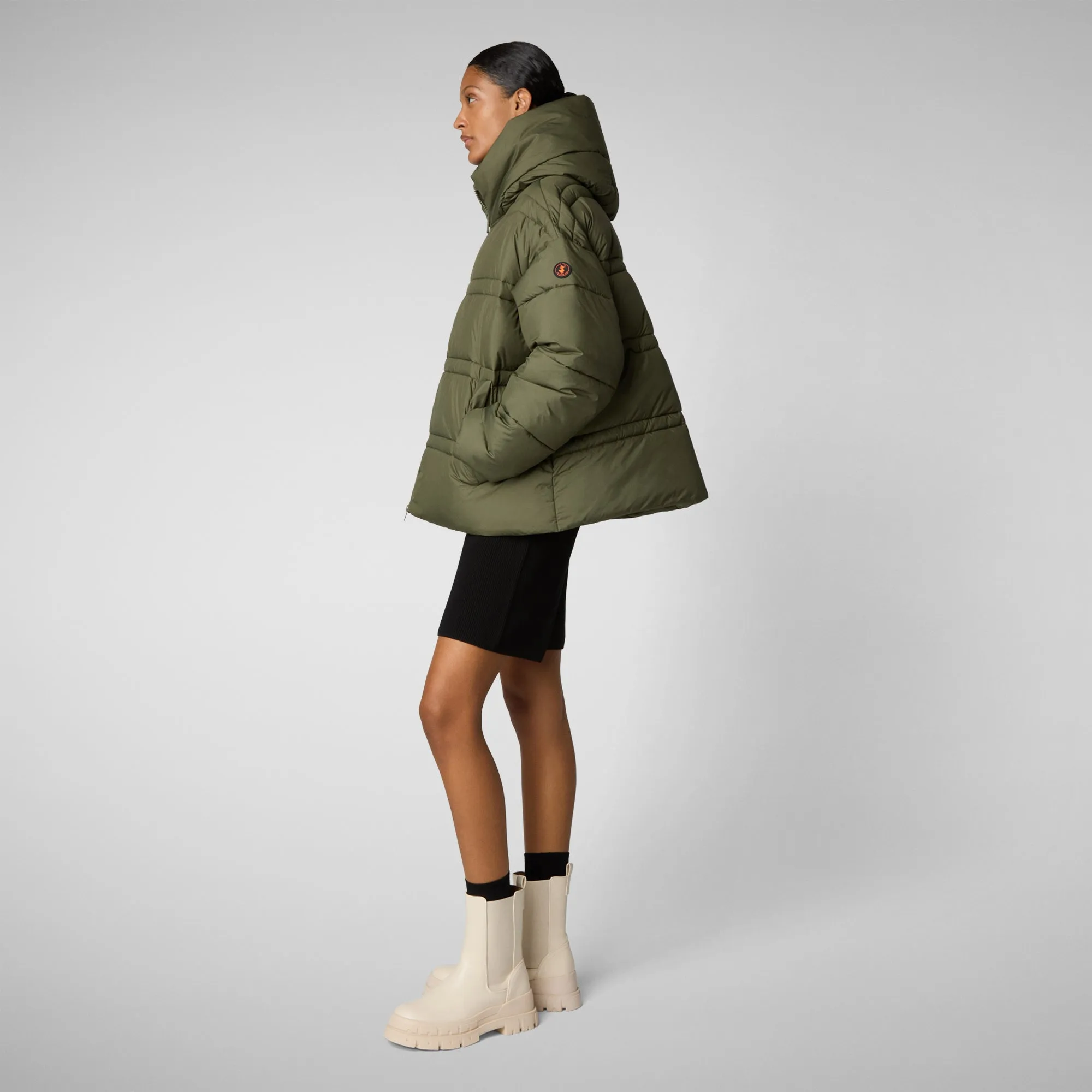 Women's animal free puffer jacket keri in sherwood green