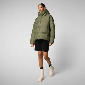 Women's animal free puffer jacket keri in sherwood green