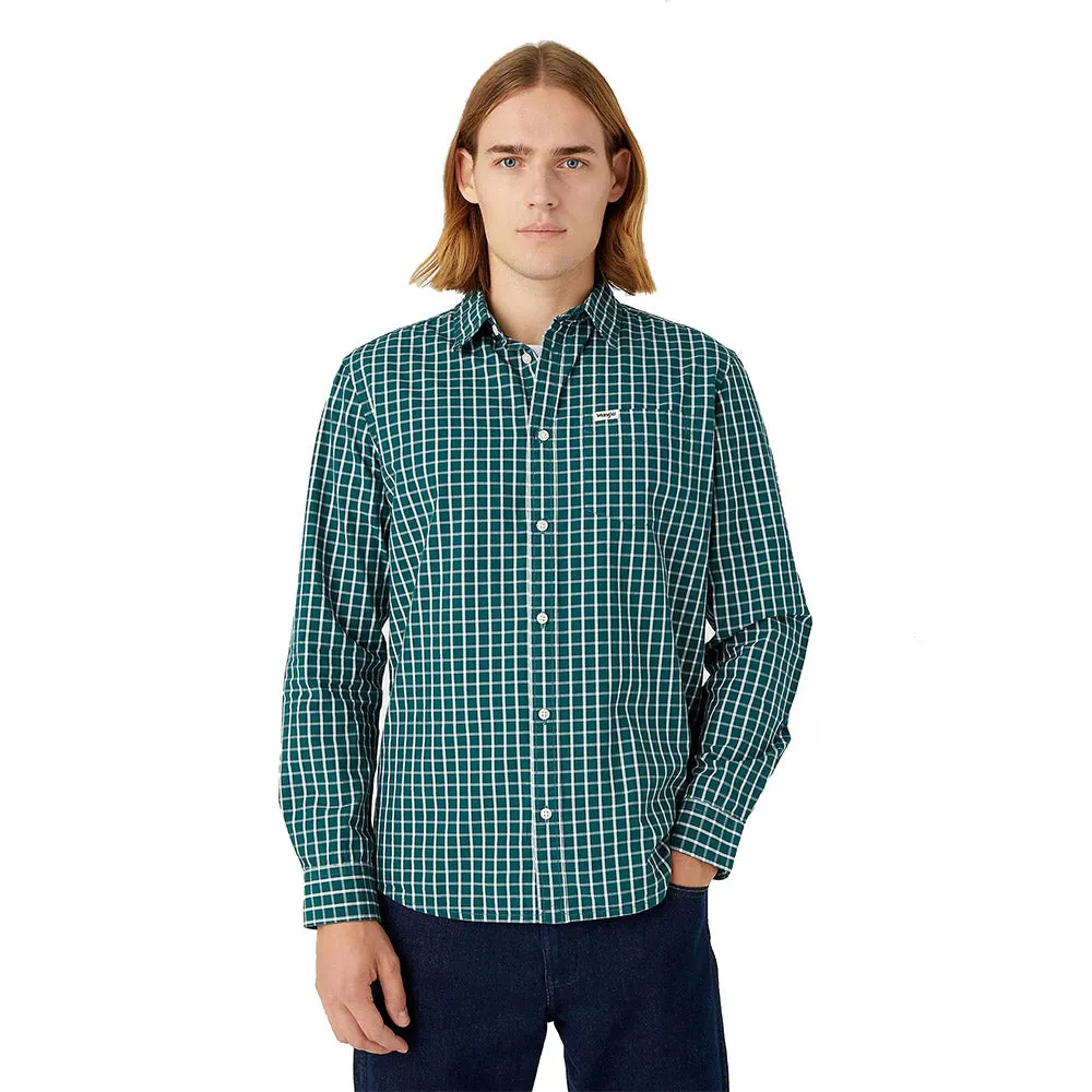 Wrangler One Pocket Shirt | Deep Teal Green