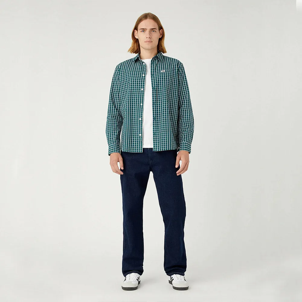 Wrangler One Pocket Shirt | Deep Teal Green