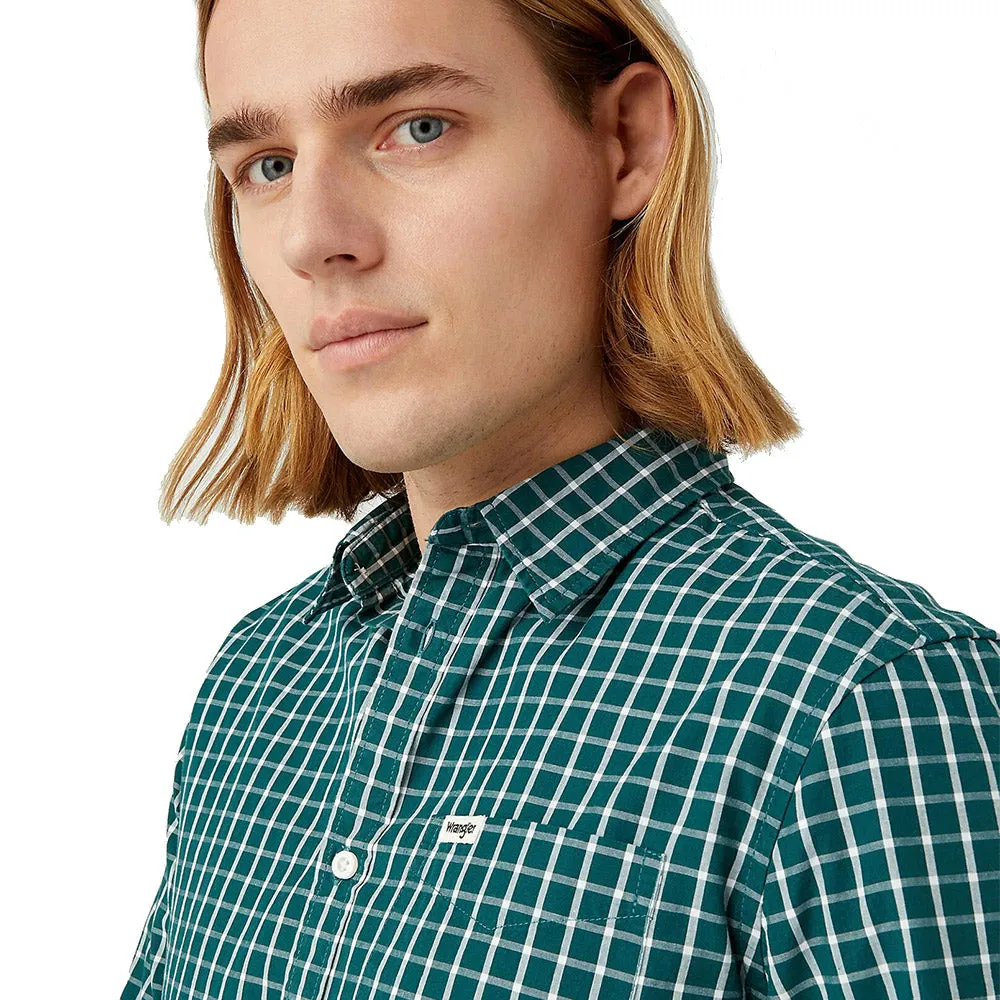 Wrangler One Pocket Shirt | Deep Teal Green