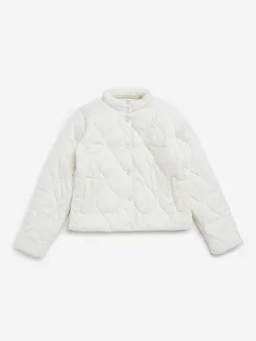 Y&F Kids Off-White Quilted Puffer Jacket