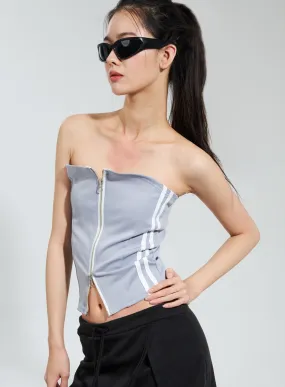 Zip-Up Tube Top IY322