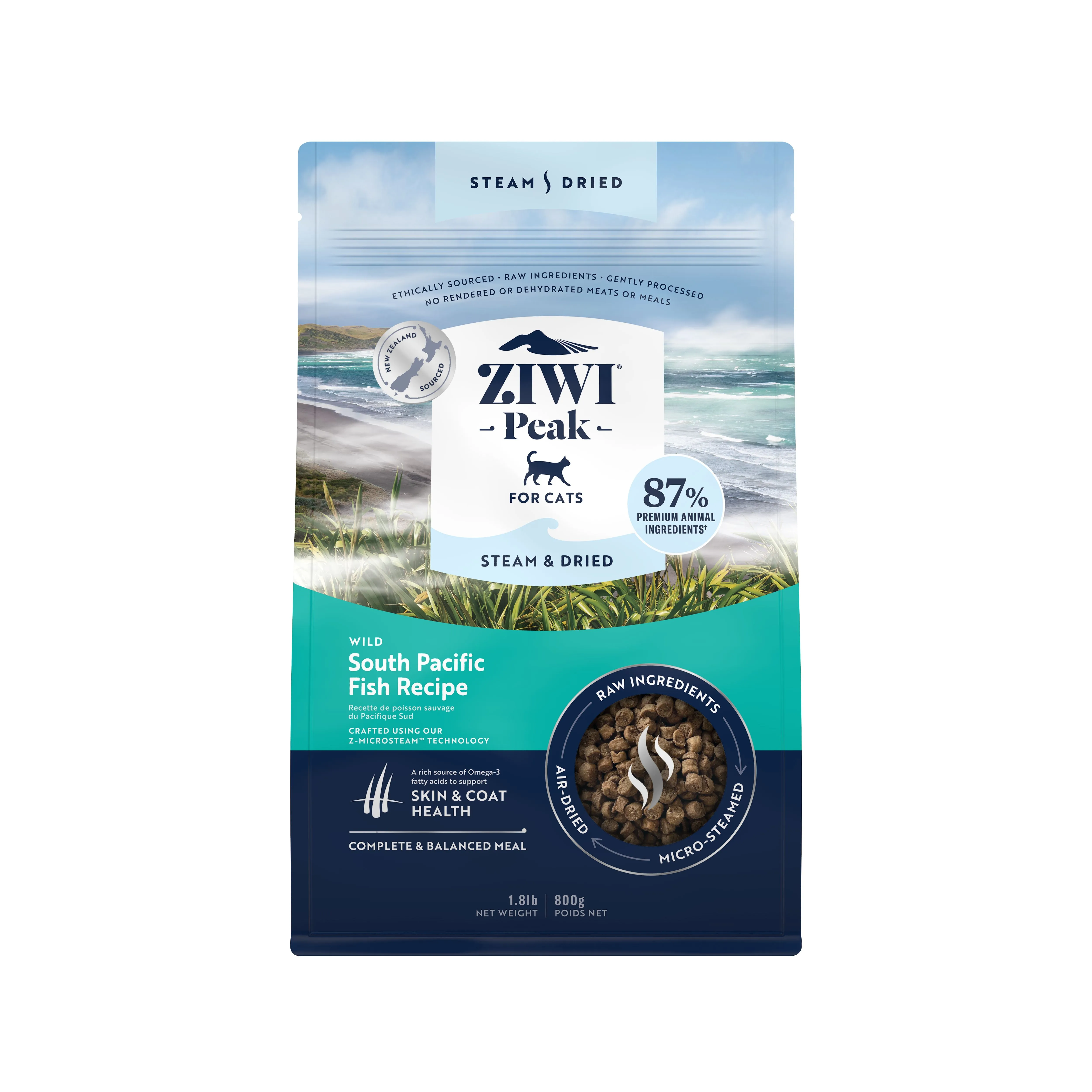 ZIWI Peak Steam and Dried Wild South Pacific Fish Cat Food 800g