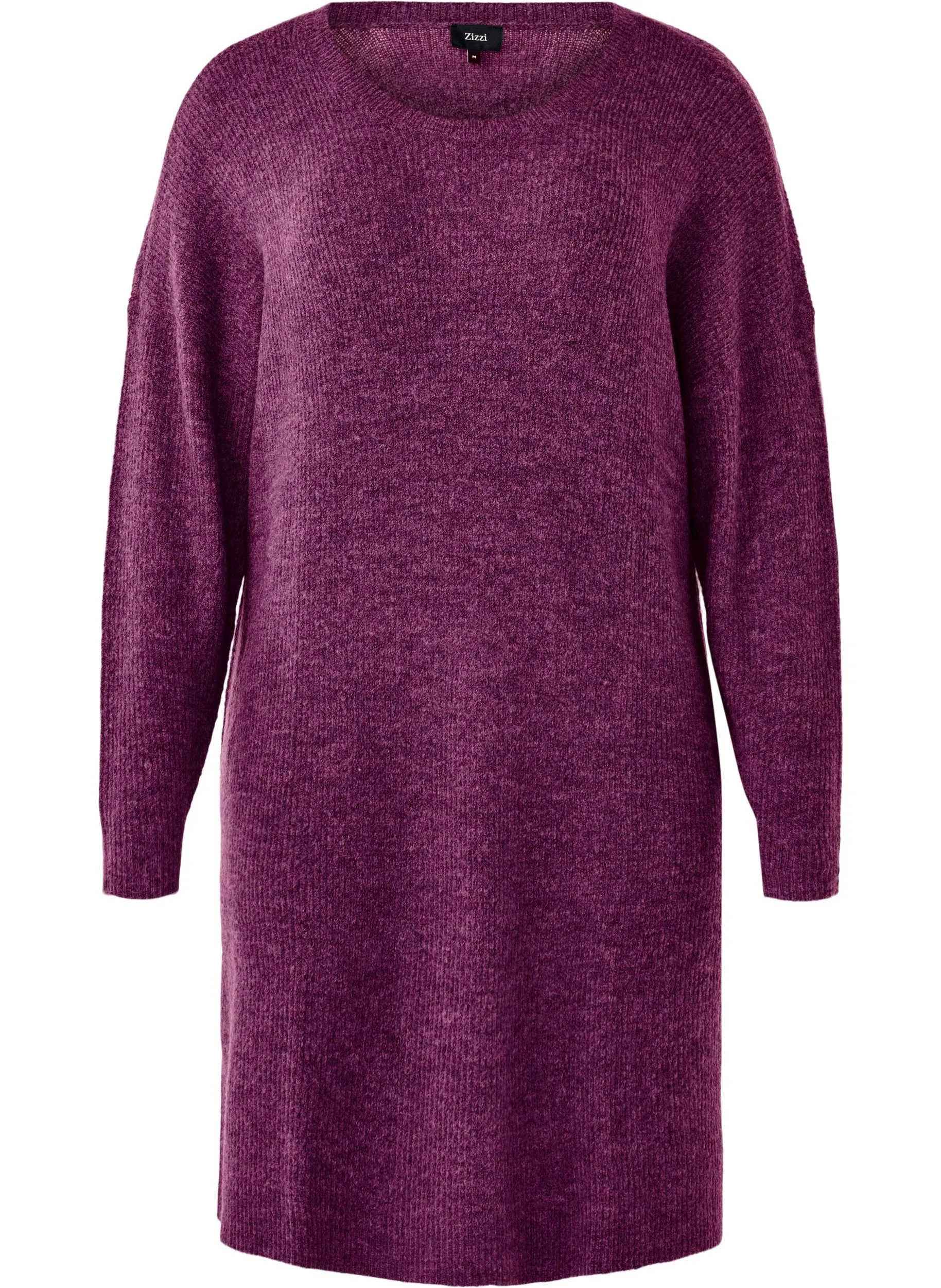 Zizzi Maya Knitted Dress in Purple